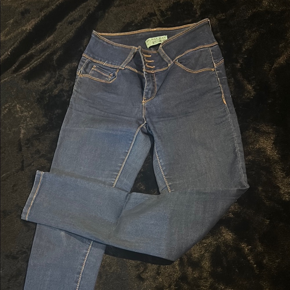 Wax Jean High Rise Blue Denim Jeans